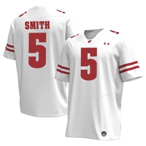 Carter Smith Bucky Badger #5 White NCAA Mens Jersey 818356-566