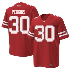 Charles Perkins 1980 Throwback Red Wisconsin Men's Alumni #30 Jerseys 962606-755