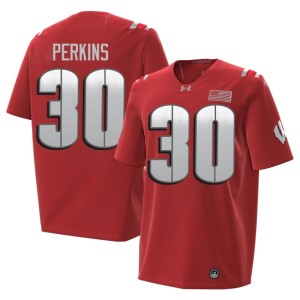 Charles Perkins Replica Men's Red 2026 Badgers #30 Jerseys 852065-809