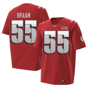 Drew Braam Wisconsin Stitched #55 2026 Red Mens Jersey 677104-172