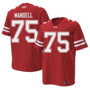 Emerson Mandell #75 1980 Throwback University University of Wisconsin Mens Red Jersey 930866-276