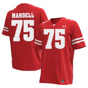 Emerson Mandell Bucky Badger Red #75 Embroidery Men's Jersey 327905-121