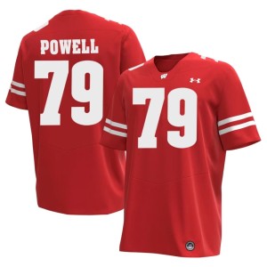 Logan Powell #79 University of Wisconsin Red Men's Embroidery Jersey 922808-897