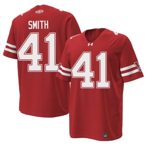McCoy Smith 1980 Throwback #41 Replica University of Wisconsin Red Men's Jersey 600842-189