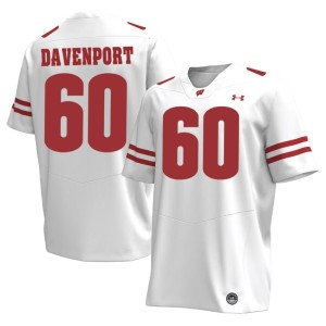 Nolan Davenport White Wisconsin High School Mens #60 Jerseys 500819-748