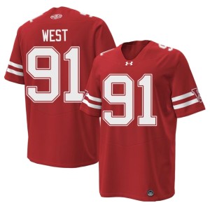 Sean West Badgers #91 Red University 1980 Throwback Men's Jerseys 460130-207
