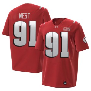 Sean West #91 2026 Mens Red 2026 Wisconsin Jerseys 611000-505