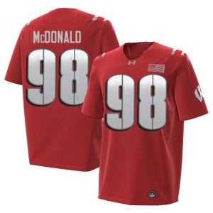 Will McDonald #98 Red Stitched Mens 2026 Bucky Badger Jersey 194134-705