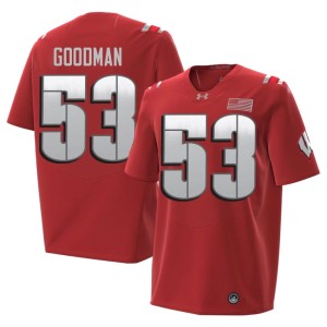 Andrew Goodman Mens Red #53 2026 University Bucky Badger Jersey 953285-753