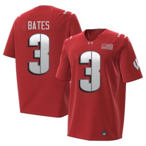 Cai Bates UW Badgers 2026 Red #3 Men 2026-27 Jerseys 161231-334