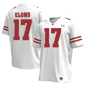 Carsen Eloms Mens #17 White Limited Wisconsin Jerseys 249715-321