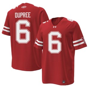 Darrion Dupree Mens Red Bucky Badger 1980 Throwback Embroidery #6 Jersey 703348-707