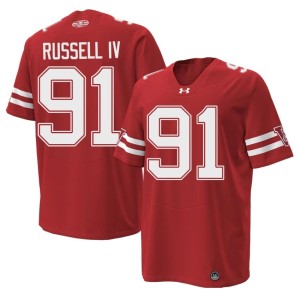 Hammond Russell IV Men 1980 Throwback Official Red UW Badgers #91 Jerseys 745670-683