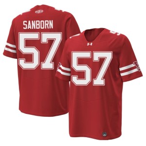 Jack Sanborn #57 NCAA Badgers Red Men's 1980 Throwback Jerseys 164238-192
