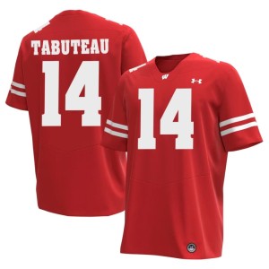 Keeyshawn Tabuteau Men Red Game #14 Wisconsin Badgers Jerseys 174353-817