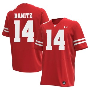 Liam Danitz Mens Red Game #14 Bucky Badger Jerseys 891614-796
