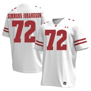 Lucas Simmons-Johansson University White #72 Badgers Men's Jerseys 598029-560