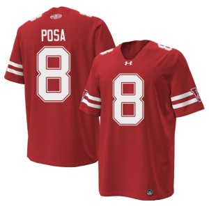 Mason Posa Official Red 1980 Throwback Men #8 Badgers Jerseys 107276-391