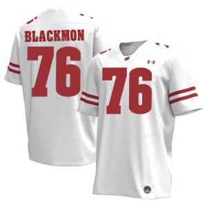 Stylz Blackmon Official Mens University of Wisconsin White #76 Jerseys 466739-418