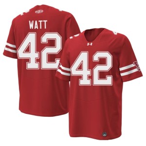 T.J. Watt Wisconsin Red Alumni 1980 Throwback #42 Men's Jersey 567693-482
