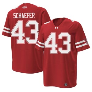 Taylor Schaefer 1980 Throwback Mens #43 Red Official Bucky Badger Jersey 396918-772