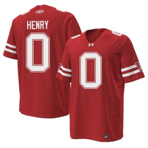 Tyrell Henry University of Wisconsin Men Game Red #0 1980 Throwback Jersey 282101-168