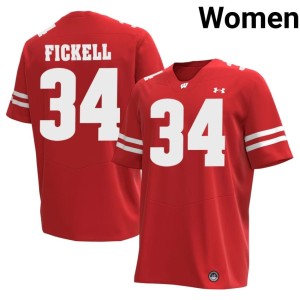 Ashton Fickell Red University of Wisconsin Women's #34 University Jersey 443278-708