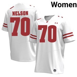 Barrett Nelson #70 High School UW Women's White Jersey 377278-242