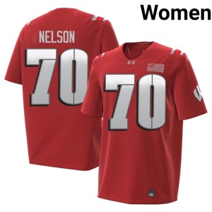 Barrett Nelson Women's Red Bucky Badger Game 2026 #70 Jerseys 519216-165