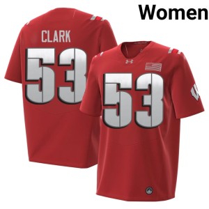 Cam Clark 2026 Red Bucky Badger High School #53 Women Jersey 431639-508