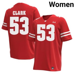 Cam Clark #53 Womens UW Badgers NCAA Red Jerseys 856091-354