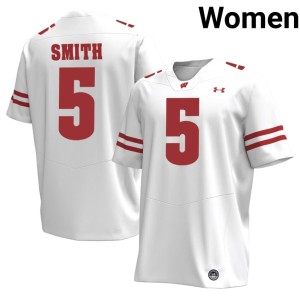 Carter Smith Wisconsin Replica #5 White Women's Jerseys 139708-595