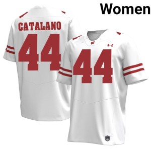 Cooper Catalano White #44 Womens Official UW Badgers Jersey 116017-475