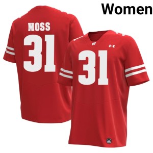 Dashuan Moss Embroidery Bucky Badger Red #31 Womens Jerseys 199464-635