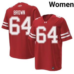 Evan Brown Red 1980 Throwback #64 UW Embroidery Women Jerseys 380327-680