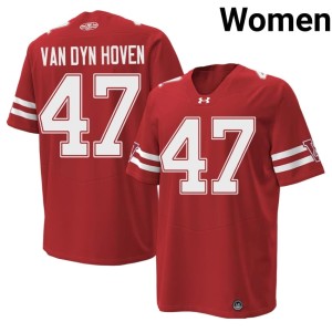 Evan Van Dyn Hoven Bucky Badger 1980 Throwback #47 Red Women Alumni Jerseys 711419-528