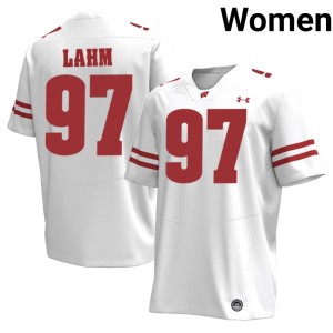 Gavin Lahm University of Wisconsin NCAA White Women #97 Jerseys 953986-922