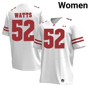 Hardy Watts Embroidery #52 Wisconsin Badgers Womens White Jerseys 608363-179