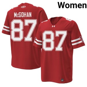 Jackson McGohan Red Women's 1980 Throwback NCAA #87 Wisconsin Badgers Jerseys 130979-951