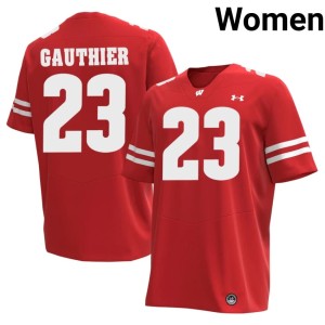 Landon Gauthier Red Womens #23 Replica UW Jerseys 317956-429