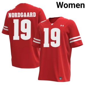 Langdon Nordgaard #19 Red Bucky Badger Women High School Jerseys 713500-940