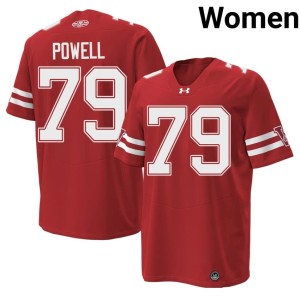 Logan Powell Bucky Badger Stitched #79 Red Womens 1980 Throwback Jerseys 606182-775