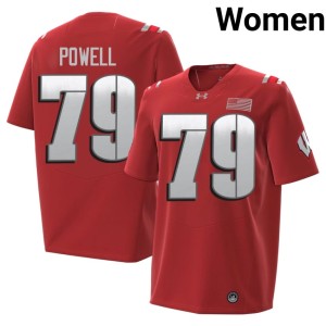 Logan Powell Wisconsin Badgers Women's #79 Stitched Red 2026 Jerseys 415426-399