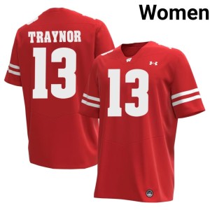 Matthew Traynor Game UW Badgers #13 Womens Red Jersey 597297-178
