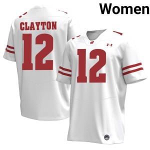 Nicolas Clayton Wisconsin Badgers Womens White Alumni #12 Jersey 870433-478