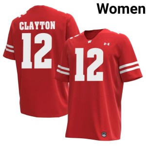Nicolas Clayton Red Wisconsin Badgers #12 University Women Jersey 443869-145