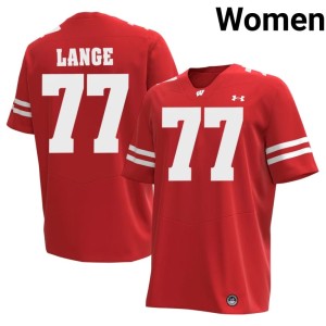 Peyton Lange #77 Women's Red University Wisconsin Badgers Jersey 674606-102