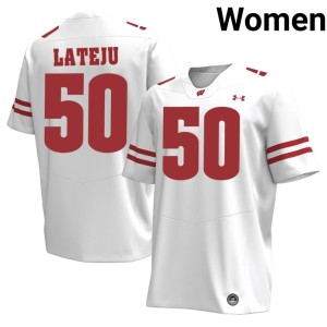 Sam Lateju Women White Bucky Badger 2026-27 #50 Jersey 423960-170