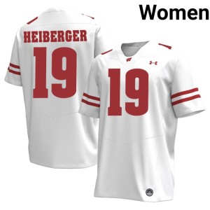 Thomas Heiberger Womens 2026-27 White #19 Wisconsin Jerseys 900760-175