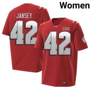 Tyler Jansey High School #42 2026 Bucky Badger Women Red Jersey 955597-785